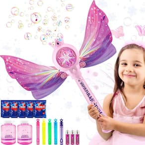 Máquina de bolhas Bubble Wands Dolanus com 7 soluções e baterias