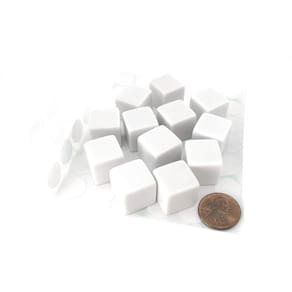 Conjunto de dados Koplow Games White D6 Blank 16 mm com adesivos (12)