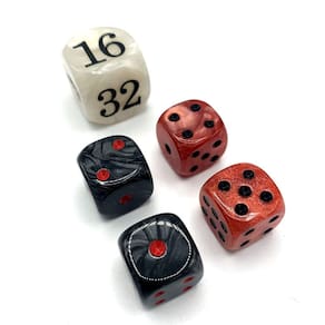 Conjunto de dados de gamão Luck Lab Pearl Dice 22 mm com bolsa e caixa