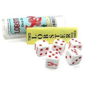 Jogo de dados Koplow Games Lobster com conjunto de dados Travel Tube 5