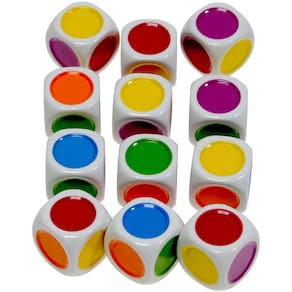 Jogos e quebra-cabeças Dice Deluxe Color Dot 6-Sided x12