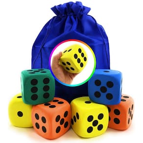 Giant EVA Foam Dice Matty`s Toy Stop Deluxe, 3,15 polegadas, pacote com 6