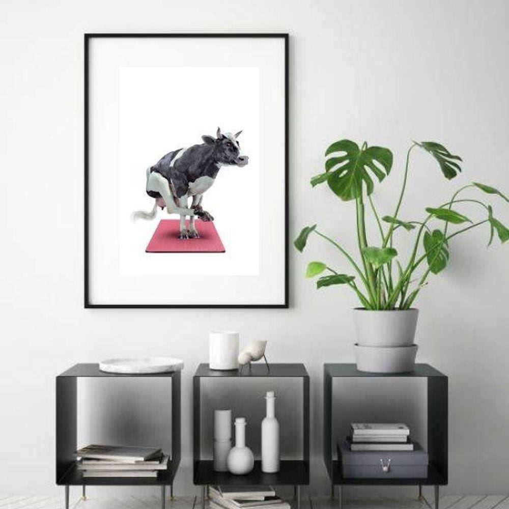 Quadro Decorativo Vaca Yoga - 60X48Cm