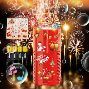 Máquina de bolhas SHCKE Fireworks com luzes e adesivos DIY 80mL