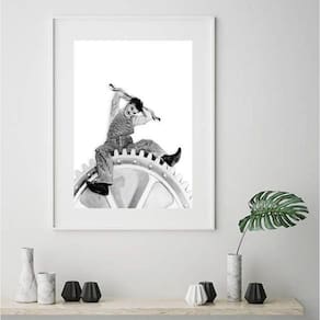 Quadro Charlie Chaplin Engrenagem - 60X48Cm