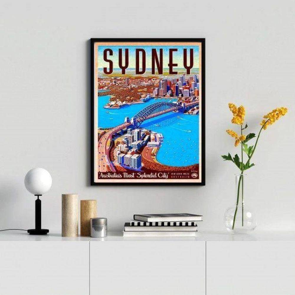 Quadro Decorativo Austrália - Sydney 33X24Cm - Com Vidro