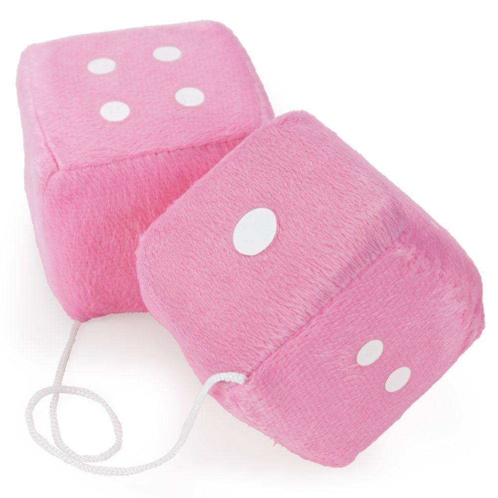 Par de dados felpudos pendurados Brybelly Pudgy Pedro`s (rosa)
