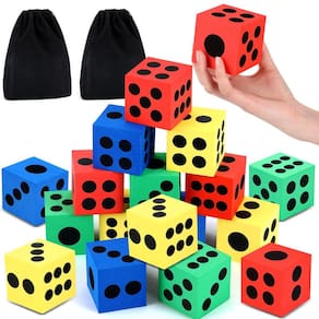 Foam Dice Meooeck 18 peças de 6,3 cm com bolsa de armazenamento para festa
