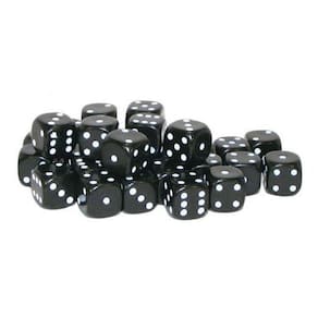 Conjunto de dados Warlord Games 30x D6 10mm clássico preto com branco Sp