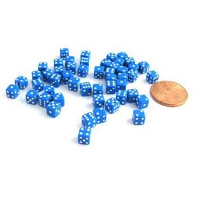 Conjunto de 50 Dice Koplow Games Blue de 5 mm para jogos de tabuleiro e RPG