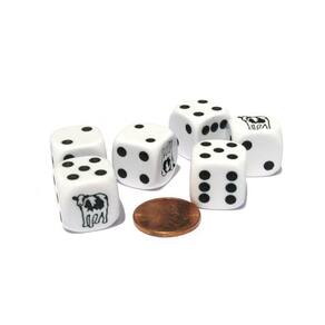 Conjunto de dados Koplow Games Cow 16 mm D6 com borda arredondada (6 peças)