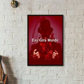 Quadro Decorativo Exu Gira Mundo 24X18Cm - Com Vidro