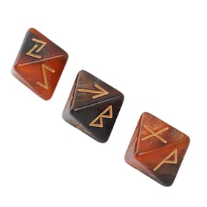 Conjunto de dados Rune VGEBY 8 lados para aprendizagem de astrologia em acrílico x3