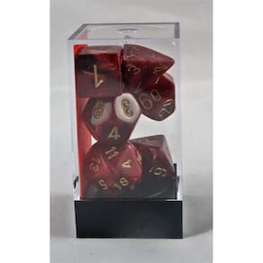 Dice Chessex Vortex 7 peças bordô/dourado CHX27434