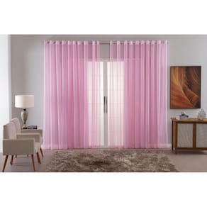 Cortina Sala Quarto Voal Liso Delicate 500X2,80 Transparente