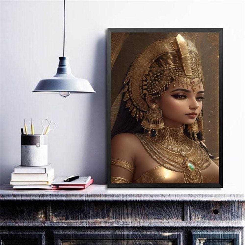 Quadro Decorativo Cleópatra Menina 45X34Cm - Com Vidro