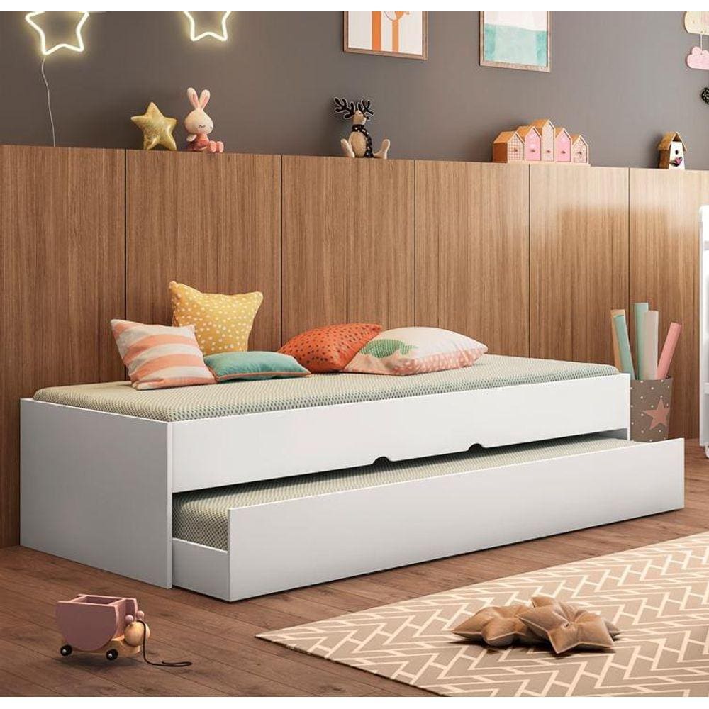 Bicama Cama com Auxiliar Solteiro Branca Chiara Phoenix Baby