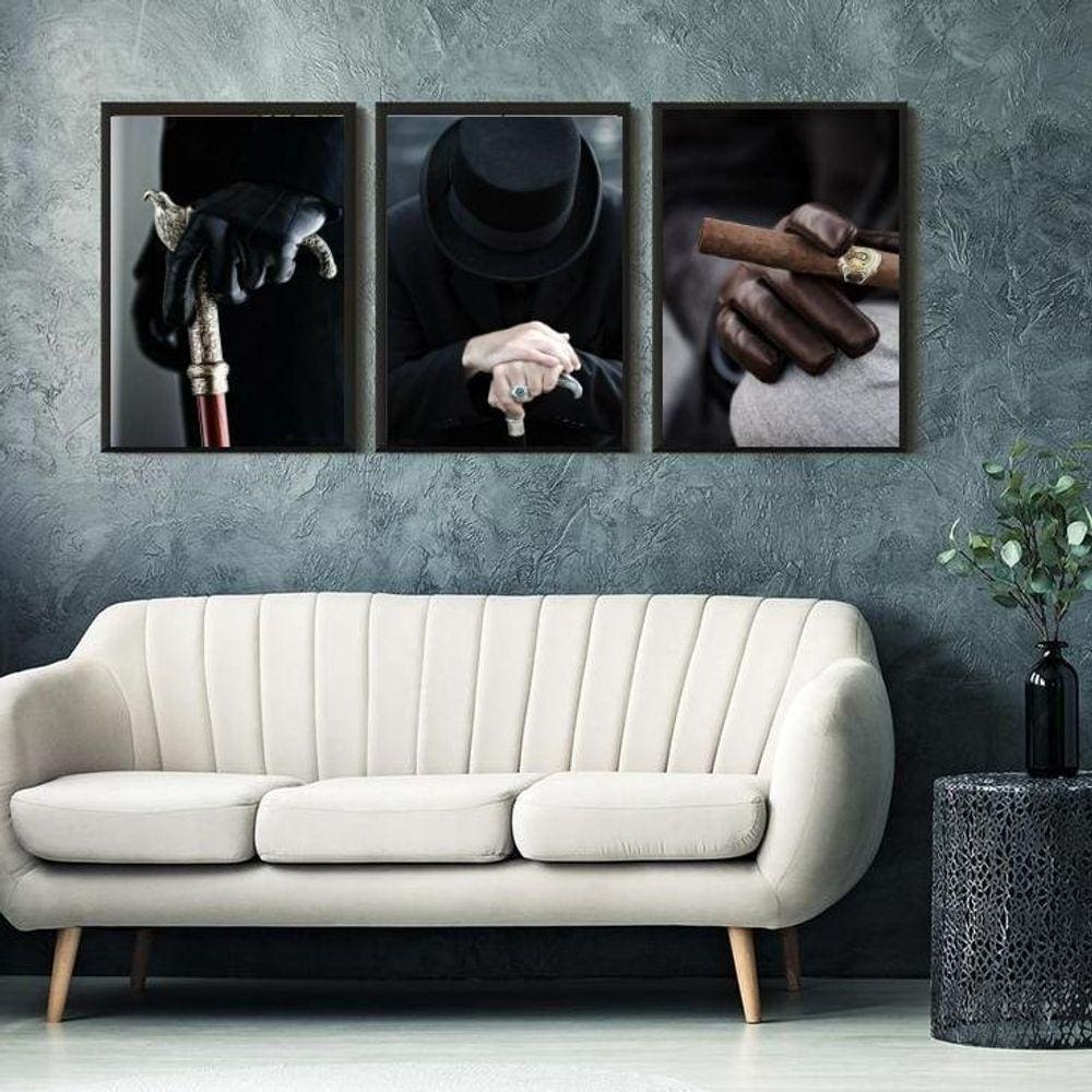 Kit 3 Quadros Tranca Rua Das Almas 33X24Cm - Com Vidro