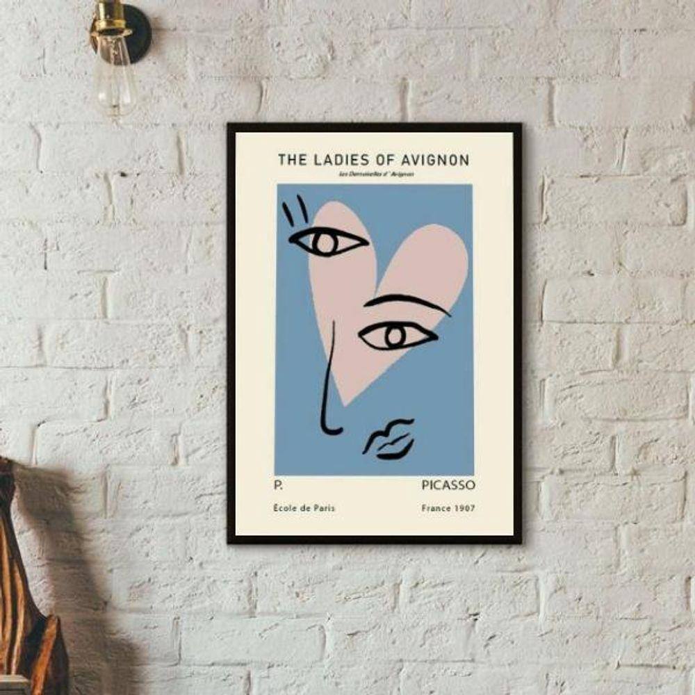 Quadro Picasso - The Ladies Of Avignon 33X24Cm - Com Vidro