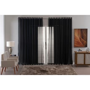 Cortina Para Sala Voal Liso Transparente Delicate 6,00X2,80