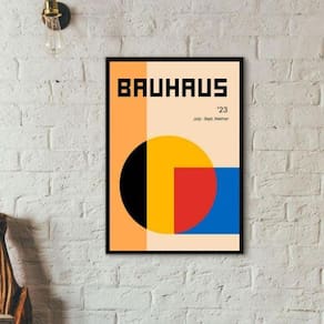 Quadro Colorido Bauhaus - Formas 33X24Cm - Com Vidro