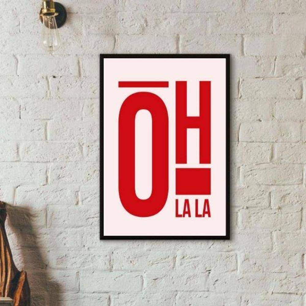 Quadro Decorativo Oh Lala 24X18Cm - Com Vidro