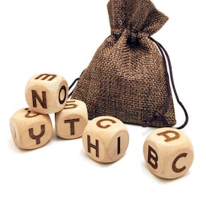 Conjunto de dados Hometu Creative Wooden Letter 20mm 5 peças