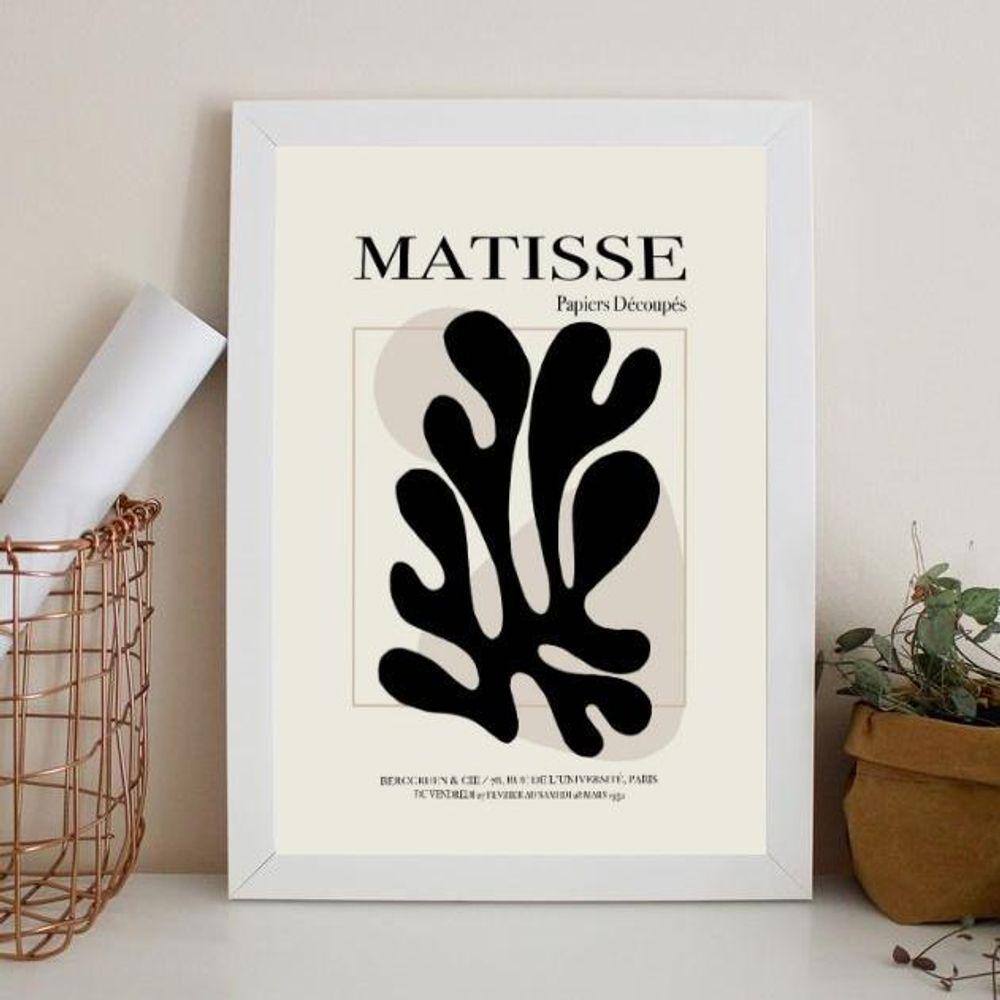 Quadro Matisse - Papiers Découpés 24X18Cm - Com Vidro