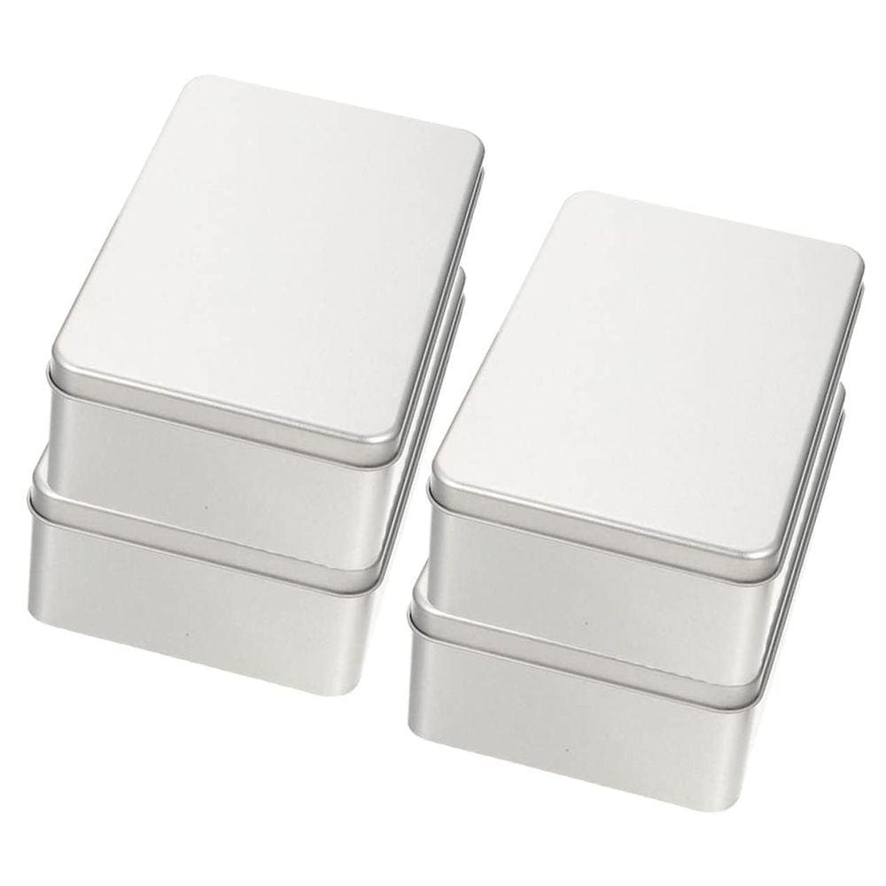 Caixa de armazenamento: caixa de dados de metal DOITOOL com tampa, 4 peças de prata