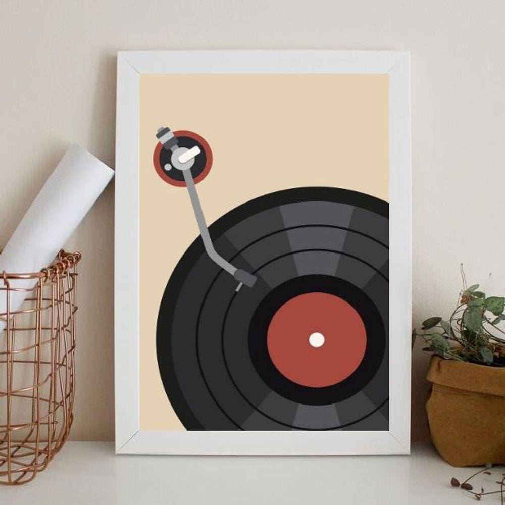 Quadro Music Poster- Record 45X34Cm