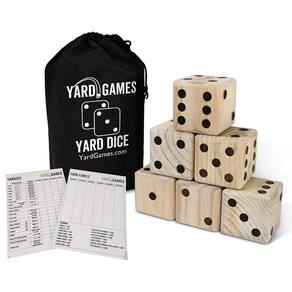 Wooden Yard Dice Yard Games Large 2.5 com Yardzee Yard Farkle