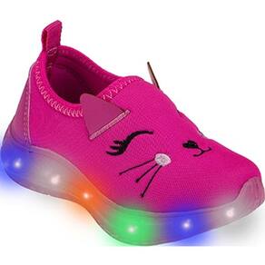 Tênis Infantil Luzinha Led criança feminino gatinha 20 ao 34