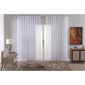 Cortina Sala Quarto Voal Liso Delicate 500X2,80 Transparente