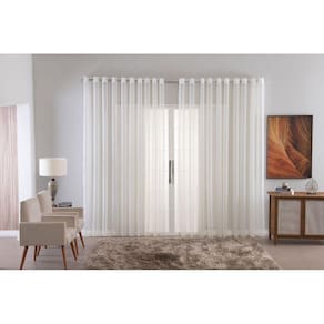 Cortina Voal Liso Delicate Quarto Sala Transparente 600X250