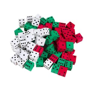 Foam Dice hand2mind Manipulite 3 Color Dot 5/8, conjunto de 72