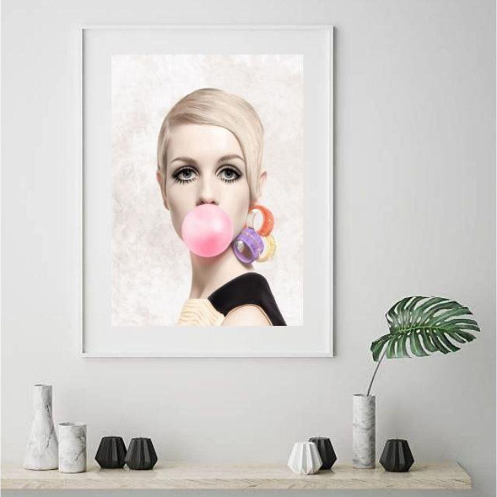 Quadro Twiggy Bubble Gum - 60X48Cm