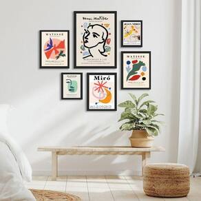 Conjunto 6 Quadros Papiers Découpés Matisse E Miró
