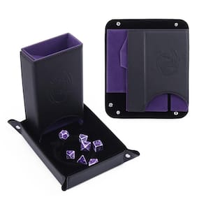 Conjunto de torres e bandejas de dados Magic Vosom DND com forro de feltro