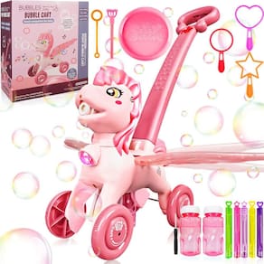Máquina de bolhas IGINOA Pink com solução de bolhas e baterias
