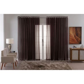 Cortina Sala Quarto Voal Liso Delicate 500X2,80 Transparente