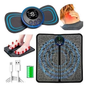 Massageador Ems Kit Tapete Pés + Pescoço Coluna Perna Lombar