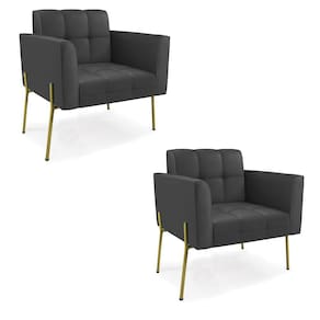 Poltrona Pé de Ferro Dourado para Sala Kit 2 Elisa Corino D03 - D`Rossi