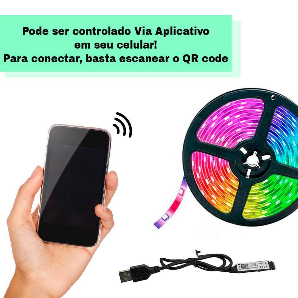 Fita LED RGB USB - Decoração Personalizada para Tv e Quarto