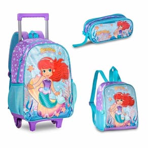 Kit Escolar - Sereias - Mochila + Lancheira + Estojo - Clio Style