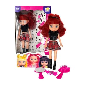 Boneca Violet Ruiva 30cm com Acessórios de Cabelo