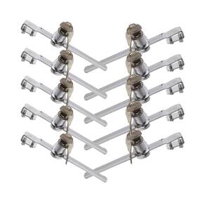 Kit 10 Fechadura Trava para Vitrine tipo Jacaré Vidro Freezer 140mm - Starfer