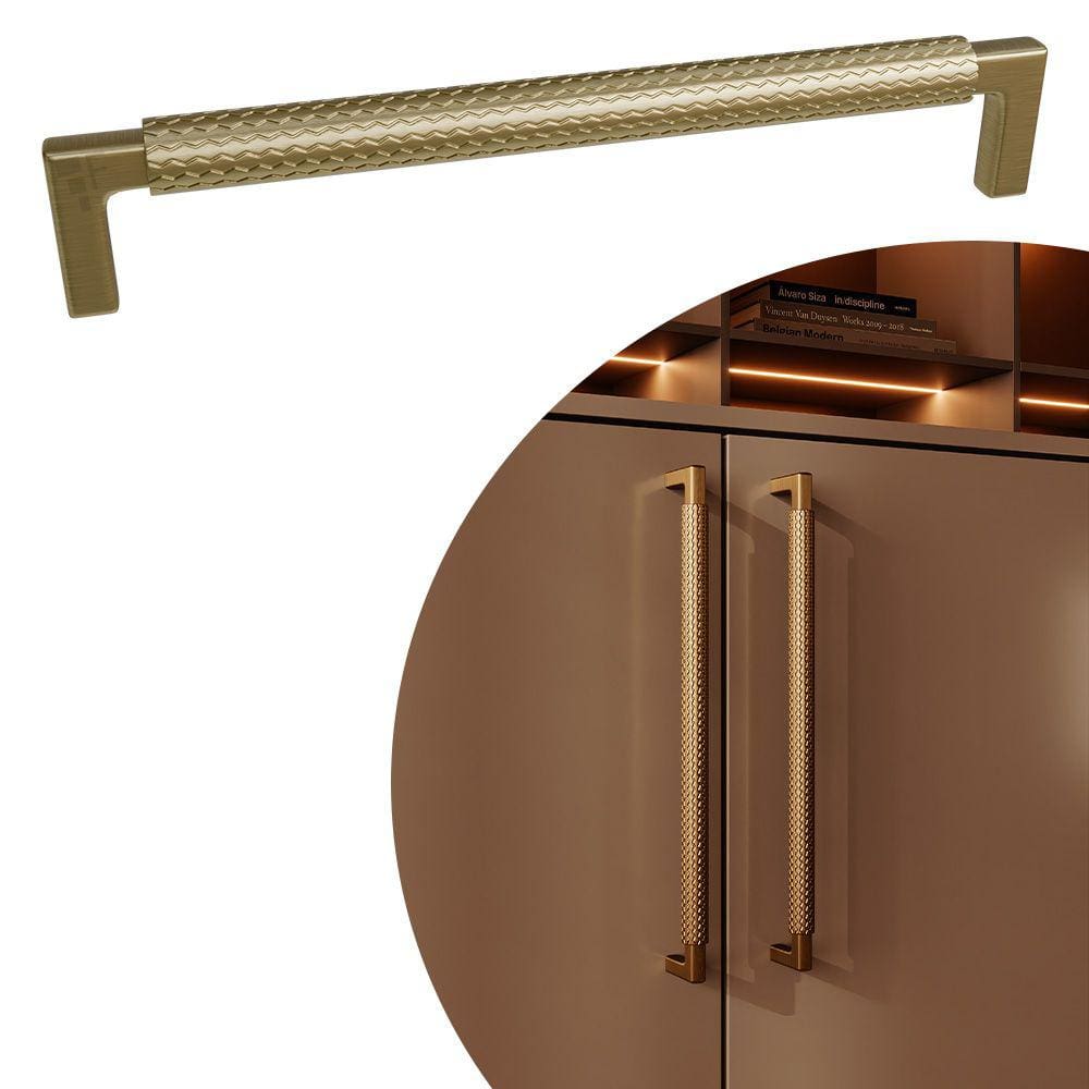 Puxador Zigrinato IL 1780 - Bronze Escovado - 224MM