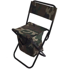 Cadeira Banqueta De Pesca Camping Com Porta Objetos Encosto