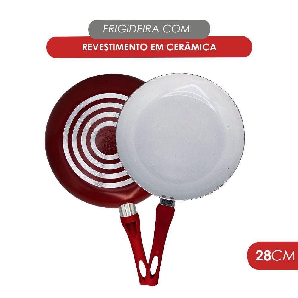 Frigideira Revestimento Cerâmico Antiaderente Cabo 28cm