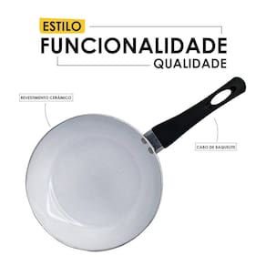 Frigideira com Revestimento Cerâmico Antiaderente 20cm Preto